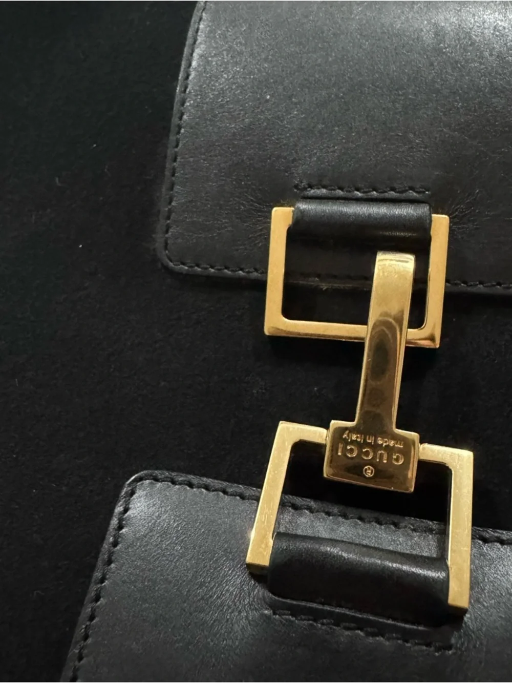 Gucci Jackie Black Women's suede Shoulder Bag with Gold Hardware - Picture 10 of 15